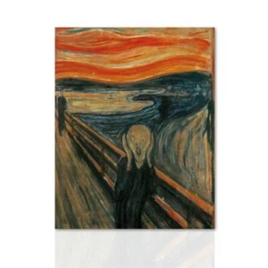 Opere d'arte L'urlo di Munch Tributo d'autore Quadro su Tela Effetto Dipinto - Picture 1 of 7