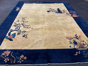 Antique Hand Made Chinese Rug 9x12ft   Circa 1900 - Picture 1 of 8