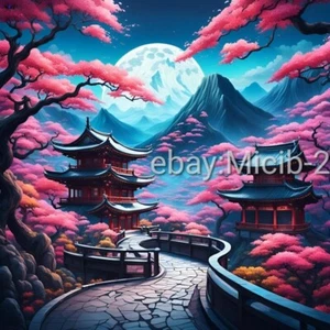 Digital Image Picture Photo Wallpaper Background AI Art of Japanese Garden - Picture 1 of 1