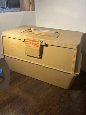 Caja de pesca vintage Old Pal WoodStream 1585 aparejos 3 bandejas, además de lubina profesional viaje Foto 1 de 4