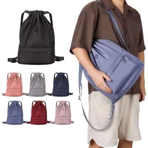 Waterproof Drawstring Bag Gym Bag String Bag Shoulder Backpack For Men Women - Picture 1 of 21