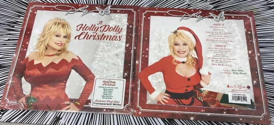 Dolly Parton A Holly Dolly Christmas Sealed TRANSPARENT WHITE COLOURED Vinyl LP - Image 1 of 1
