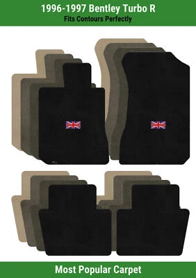 Lloyd Ultimat Front & Rear Carpet Mats for '96-97 Bentley Turbo R w/British Flag - Image 1 of 4