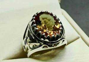 12 Ct Alexandrite Sterling Silver 925 Handmade Color Changing Gemstone Mens Ring - Picture 1 of 12