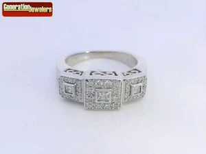 PHILIPPE CHARRIOL 18K WHITE GOLD 3 STATION .50CTTW DIAMOND RING SIZE 5 FREE SHIP - Picture 1 of 4