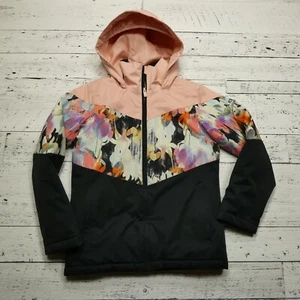 Roxy Girls DryFlight Snow Jacket Youth Size 14 Pink Floral Insulated Winter Coat - Picture 1 of 6