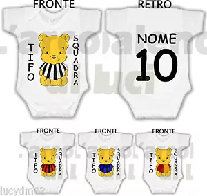 BODY NEONATO BAMBINO BAMBINA SQUADRE CALCIO SERIE A PERSONALIZZATO CON NOME - Imagen 1 de 8