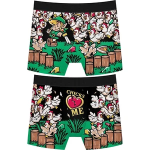 Harebrained Chicks Heart Me Mens Boxer Briefs Zelda Link Underwear - Foto 1 di 10