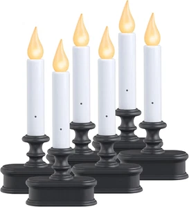 FPC1221A-6 Battery Operated LED Dusk to Dawn Window Candle with Amber Steady on - Picture 1 of 6