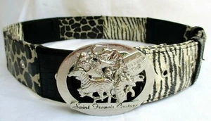 DE COLECCIÓN AÑOS 80..PATRÓN ANIMAL AFRICANO..PATCHWORK..COUTURE DE SAN FRANCISCO..CINTURÓN - Imagen 1 de 4