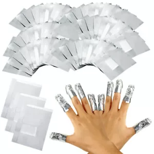 BULK 500 Nail Art Aluminium Foil Soak Off Acrylic Gel Polish Nail Wraps Remover - Picture 1 of 4