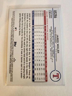 2024 Topps Update Silver Crackle Foilboard #US286 Jared Walsh Texas Rangers - Image 1 of 2