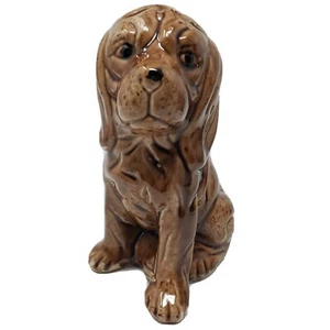 Hund Figur Tier Münzbank Sparschwein Geld Welpe Statue braun Keramik glasiert 6,5 Zoll - Bild 1 von 12