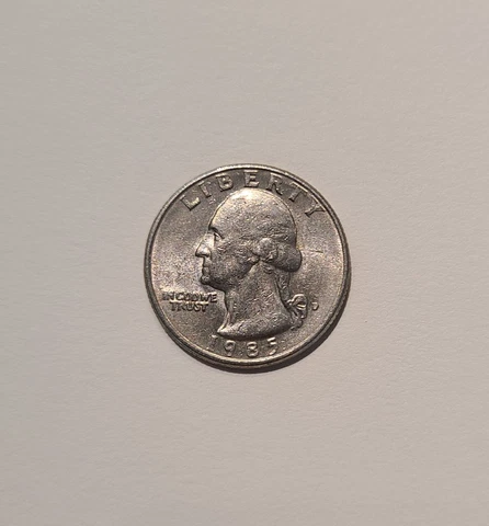 1985 d washington quarter W / ERROR Cover
