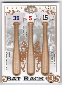 2022 Hoja Madera ROY CAMPANELLA JOHNNY BENCH THURMAN MUNSON Bate Reliquia 3/20 - Imagen 1 de 2