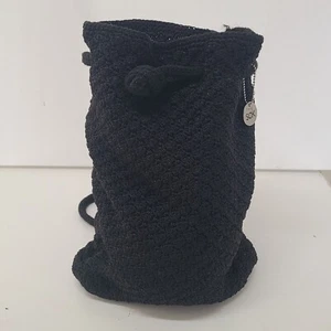 The Sak Black Crochet Backpack Black Drawstring Closure Boho Summer, Travel - Picture 1 of 6