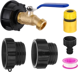 IBC Tote Adapter 275-330 Gallon IBC Tote Water Tank Fittings, 3/4" NPT to 3/4" G - Picture 1 of 12