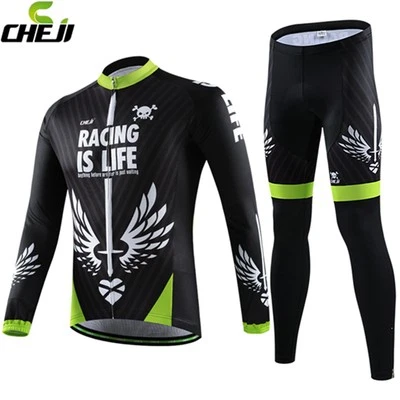 CHEJI меч Велоспорт Джерси длинным рукавом брюки зимняя велосипедная одежда длинный комплект - Изображение 1 из 4