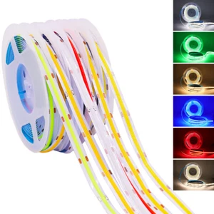 5V COB LED Strip Lights TV PC Back Mood Lighting Cabinet Kitchen Lamp 320Leds/m - Picture 1 of 17