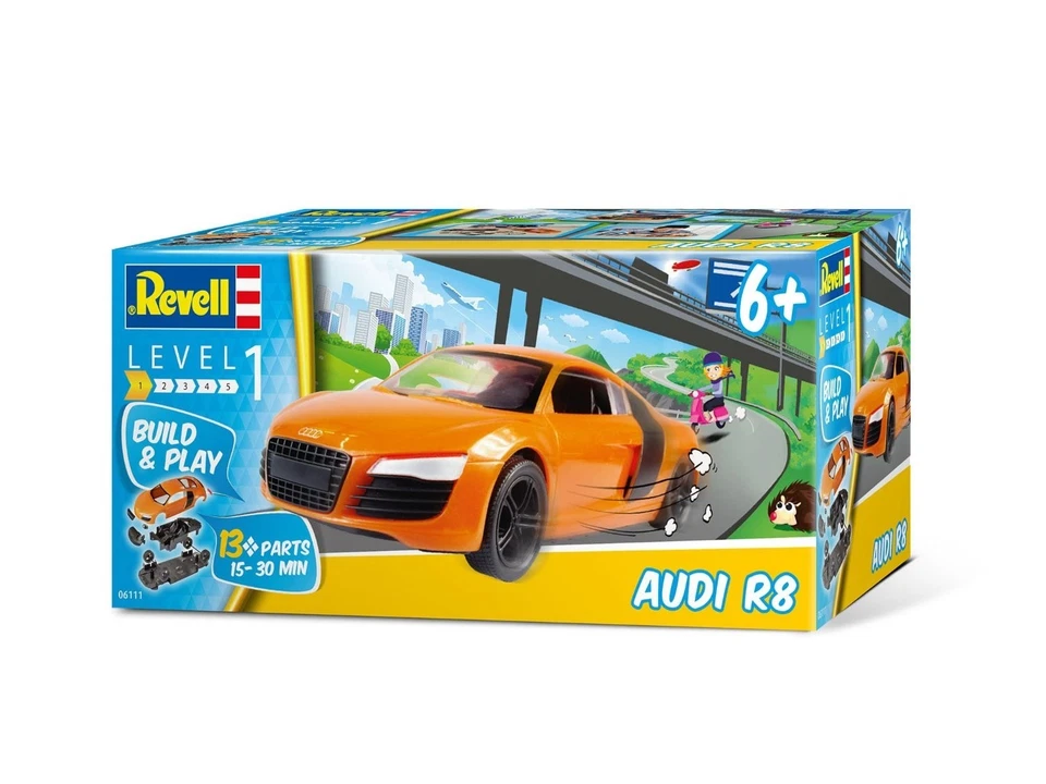 REVELL KIT 1:24 BUILD & PLAY AUDI R8  13 PARTI  ETA' 6+ ART 06111 - Immagine 1 di 1