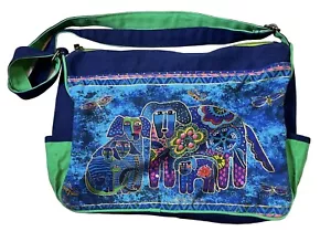 Laurel Burch Dog Tote Bag Shoulder Strap Golden Beads Sequins 14 x 11 x 4 inches - Picture 1 of 11