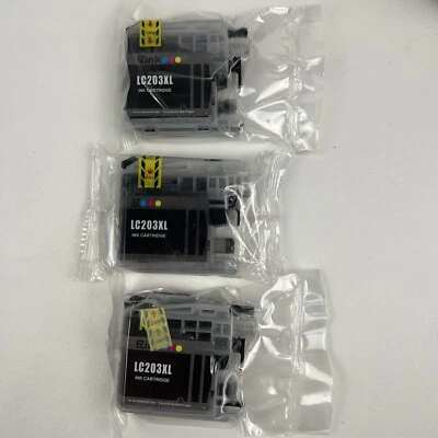 3 reemplazos de cartucho de tinta compatible con tinta E-Z (Tm) para Brother LC203XL negro Foto 1 de 4