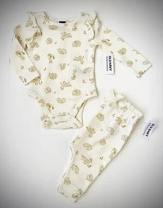 Old Navy Baby Girl Clothes 18-24 Months Pants Bodysuit 2 PC Set Cute Fox Outfit - Picture 1 of 5