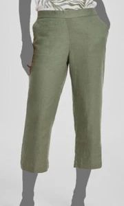 Charter Club Luxury Women's Green Linen Cropped Pants Size L - Picture 1 of 3