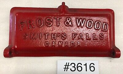 Frost & Wood Smith’s Falls Canada Cast Iron Drawn Mower Toolbox Lid No. 1241 RED • 55.99$