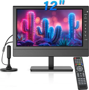 Portable Flat Screen Tv,12Inch Small Kitchen TV with Batteries-Hdmi,Usb,Av Slot - Picture 1 of 5
