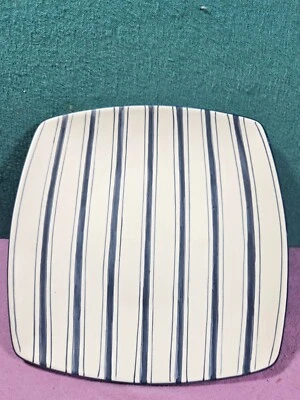 Yankee Candle Bandeja Rayas Azul Grande 7.5" x 7.5" MUY NUEVA (PORTAVELAS) Foto 1 de 3