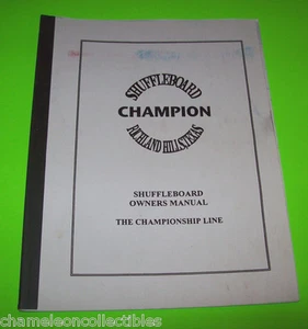 SHUFFLEBOARD CHAMPION ORIGINAL ARCADE GAME OWNERS SERVICE REPAIR MANUAL - Picture 1 of 1