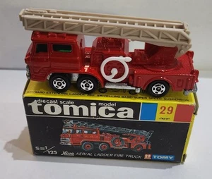 Vintage Tomica Aerial Ladder Fire Truck 29 Black Box - Picture 1 of 4