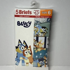 Bluey Boys Underwear Briefs 5 Pack 100% Cotton Size 6 Dogs New - Picture 1 of 17