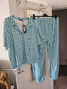 🐞Boohoo Gingham Pyjama Set Plus Size 24. Bnwt🐞 - Picture 1 of 11