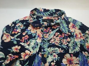 21 Herren Hawaiihemd Kurzarm Knopfleiste Größe M Distressed - Bild 1 von 8