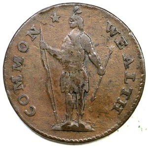 1788 9-m R-5+ Period After Massachusetts Cent Colonial Copper Coin - Picture 1 of 2