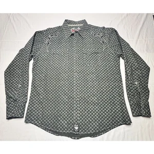 Wrangler Rock 47 Men's LS Black Embroidered Pearl Snap Western Shirt - Size XL - Picture 1 of 6