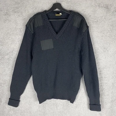Citadel Sweater Mens Extra Large 46 Black Wool Commando Patch Military Pullover - Image 1 of 4