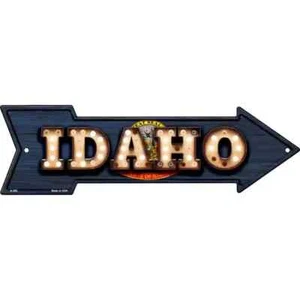 Idaho Bulb Lettering 2.25"x8" Arrow Magnet Fridge Refrigerator Kitchen Home - Picture 1 of 1