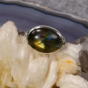 Labradorit Ring, 925er Silber, Edelsteinring (24048) - Bild 1 von 1