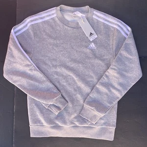 Adidas Essentials 3-Streifen Damen Fleece Sweatshirt hellgrau Größe XS - Bild 1 von 3