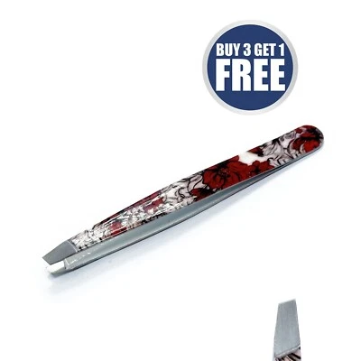 Pinza de depilación para cejas de belleza herramientas profesionales inclinadas de acero Foto 1 de 3