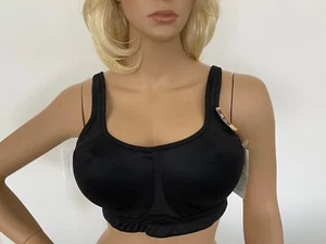 Champion Shape Too UW Convertible Sports Bra NWT #1890 Black Size 38D - Picture 1 of 8