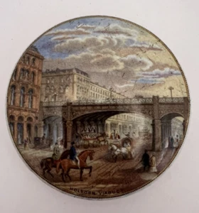 HOLBORN VIADUCT - EXCELLENT PRATTWARE POT LID - Picture 1 of 7