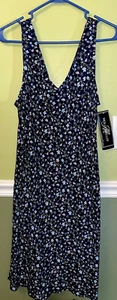 Vintage Molly Malloy Navy Blue Multi-Floral Print Sundress Size 16 NWT - Picture 1 of 3
