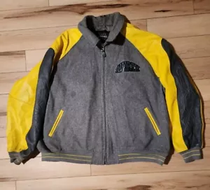 Chaqueta Universitaria AVIREX "Stallions" Lana y Cuero - Amarillo Gris - Para Hombre Talla 6XL - Imagen 1 de 12