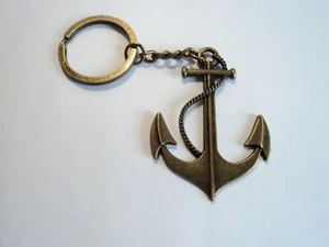 1x Nautical Anchor Bronze Metal Keychain Keyring Gift Souvenir - Picture 1 of 1