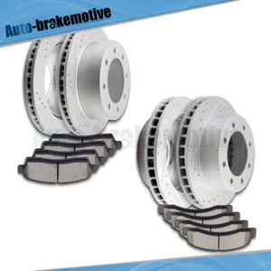 4WD FRONT & REAR DRILLED ROTORS + BRAKE PADS FOR 2000-2004 FORD F-250 SUPER DUTY - Bild 1 von 12