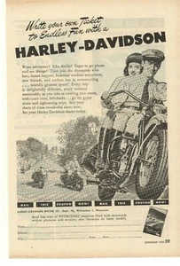 Pubblicità Moto Harley Davidson 1948 Milwaukee, Wisconsin - Foto 1 di 1